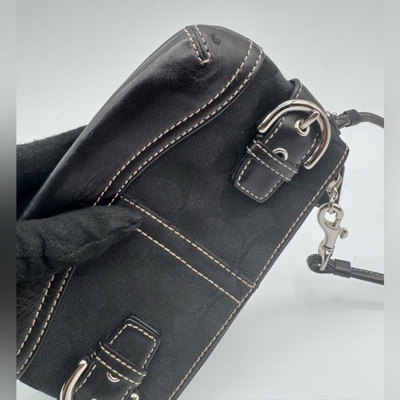 Coach Black SOHO Wristlet with Silver Accents | Very Good Condition - Picture 12 of 14
